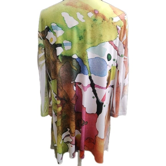 Vtg Sole Dione‎ Studio Tunic Top 1X Plus Sz Watercolor Abstract Print Made USA - Picture 3 of 7